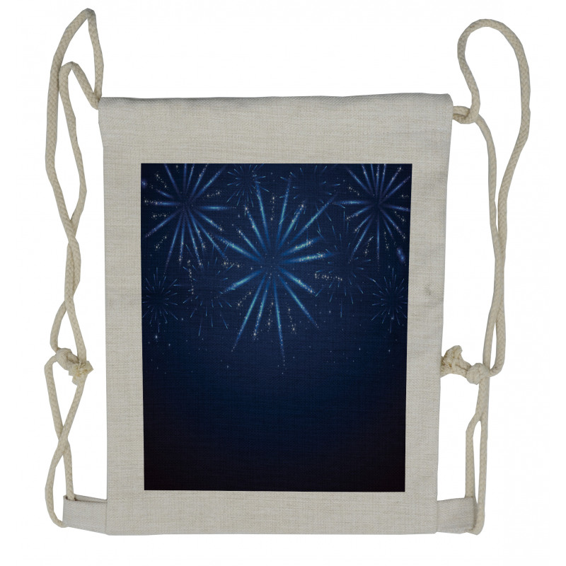 Fireworks at Night Sky Drawstring Backpack