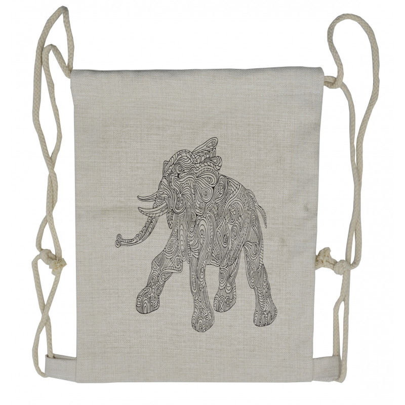 Folkloric Elephant Drawstring Backpack