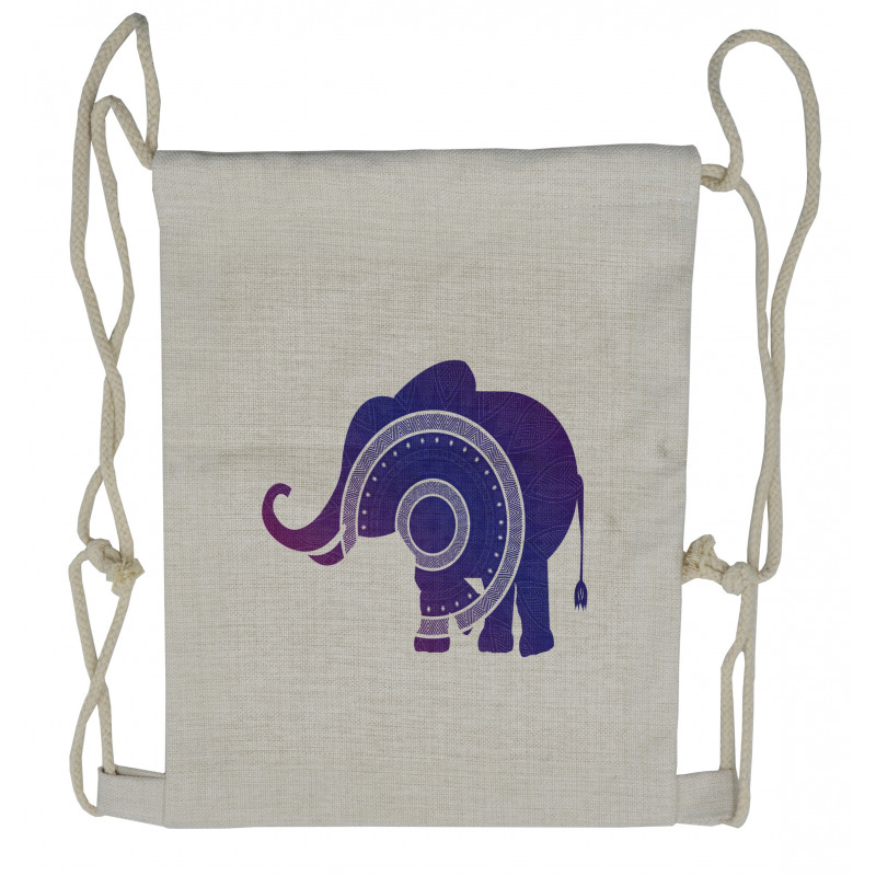 Elephant Calf Mandala Drawstring Backpack