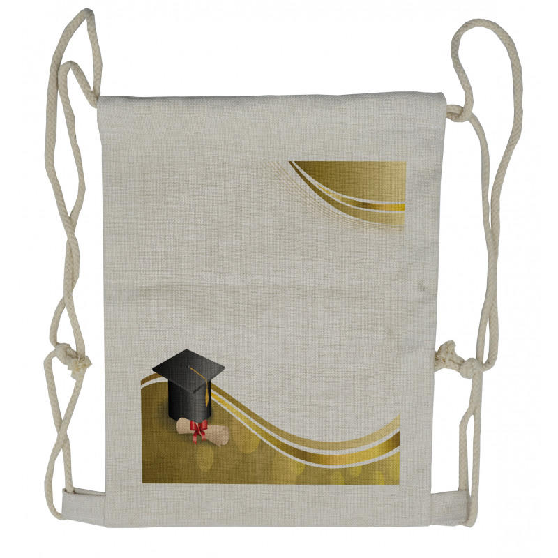 Cap and Ribbon Diploma Drawstring Backpack