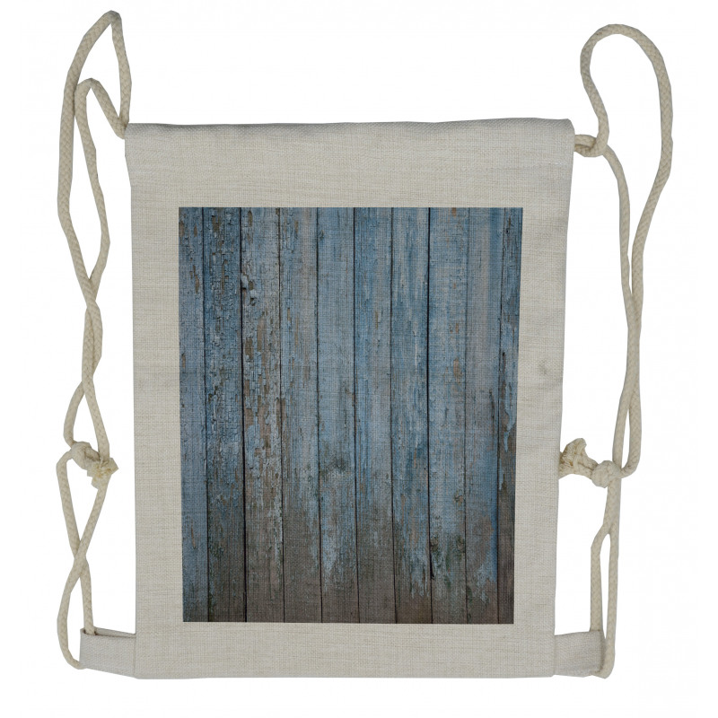 Grungy Painted Wooden Fence Drawstring Backpack