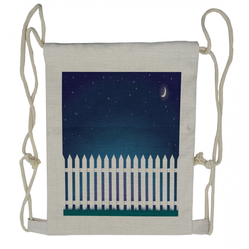 Starry Night with Crescent Drawstring Backpack