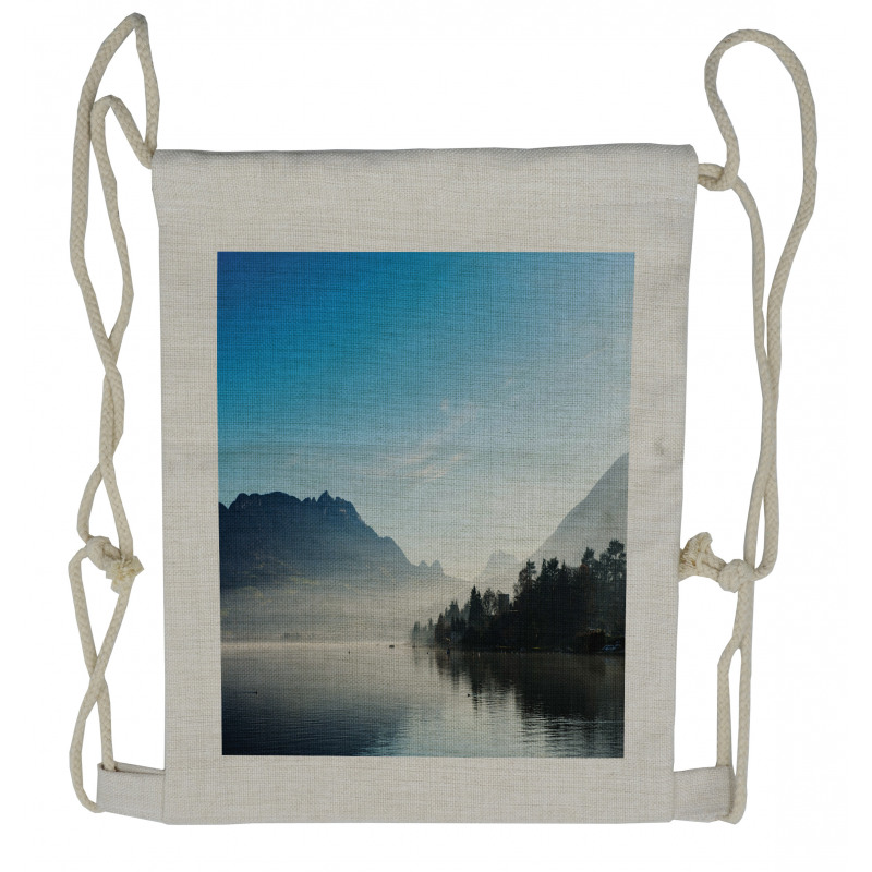 Lake Annecy France Sky Drawstring Backpack