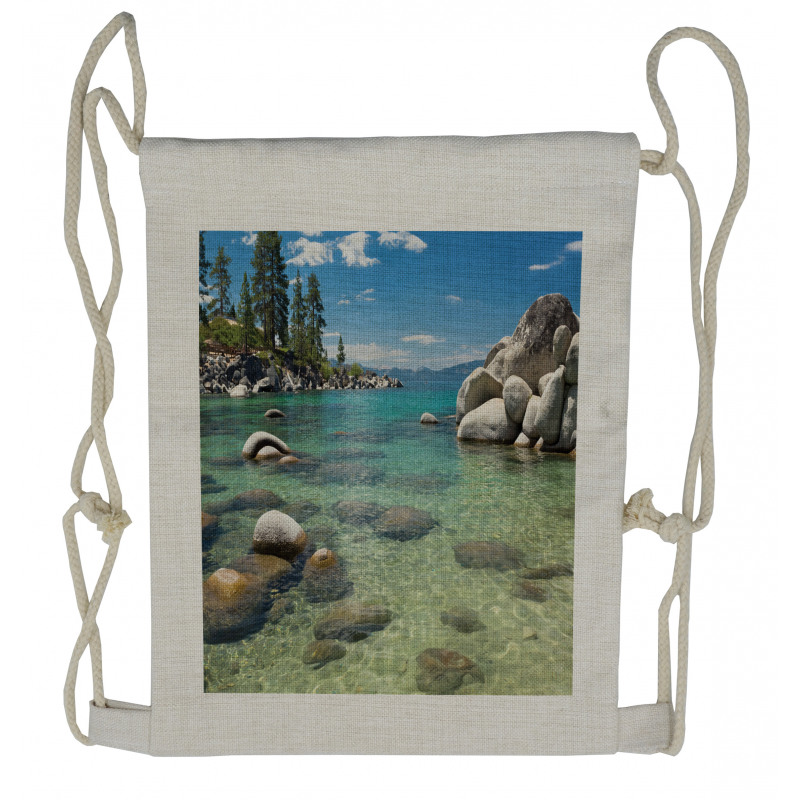 Water Stones Lake Tahoe Drawstring Backpack