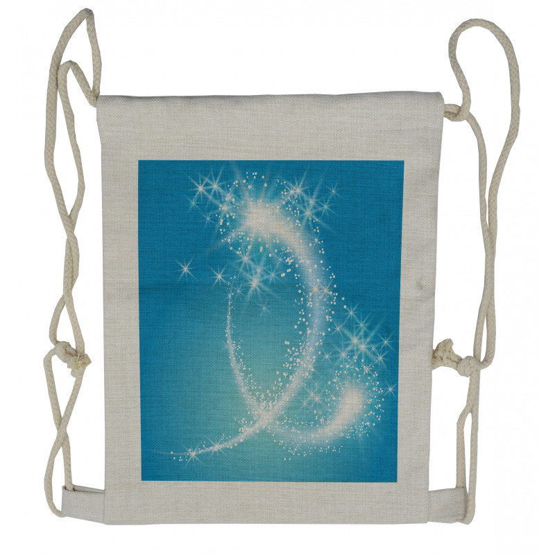 Swirling Stars with Tail Art Drawstring Backpack