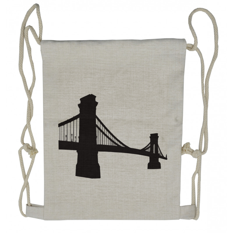 Chain Bridge Budapest Art Drawstring Backpack