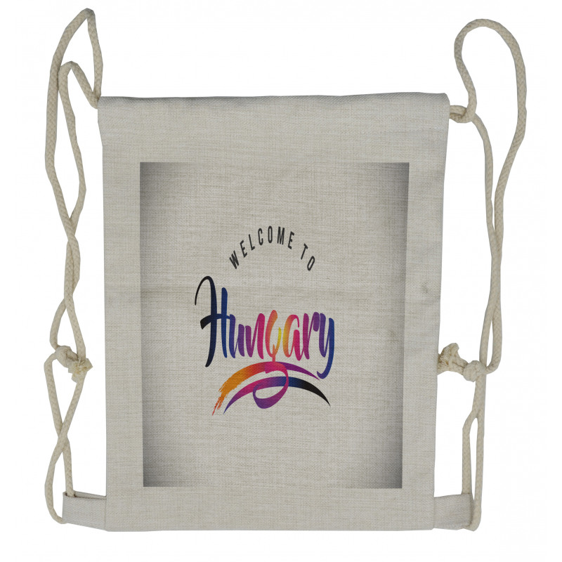 Colorful Welcome to Hungary Drawstring Backpack