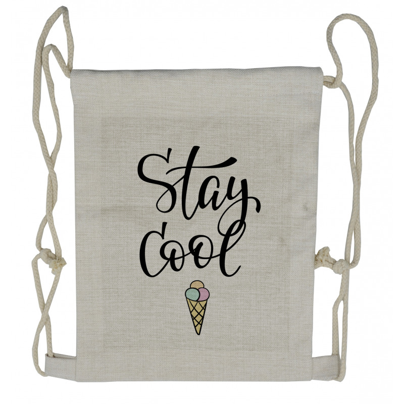 Ice Cream Waffle Cornet Drawstring Backpack