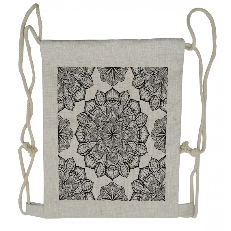 Floral Motifs Drawstring Backpack