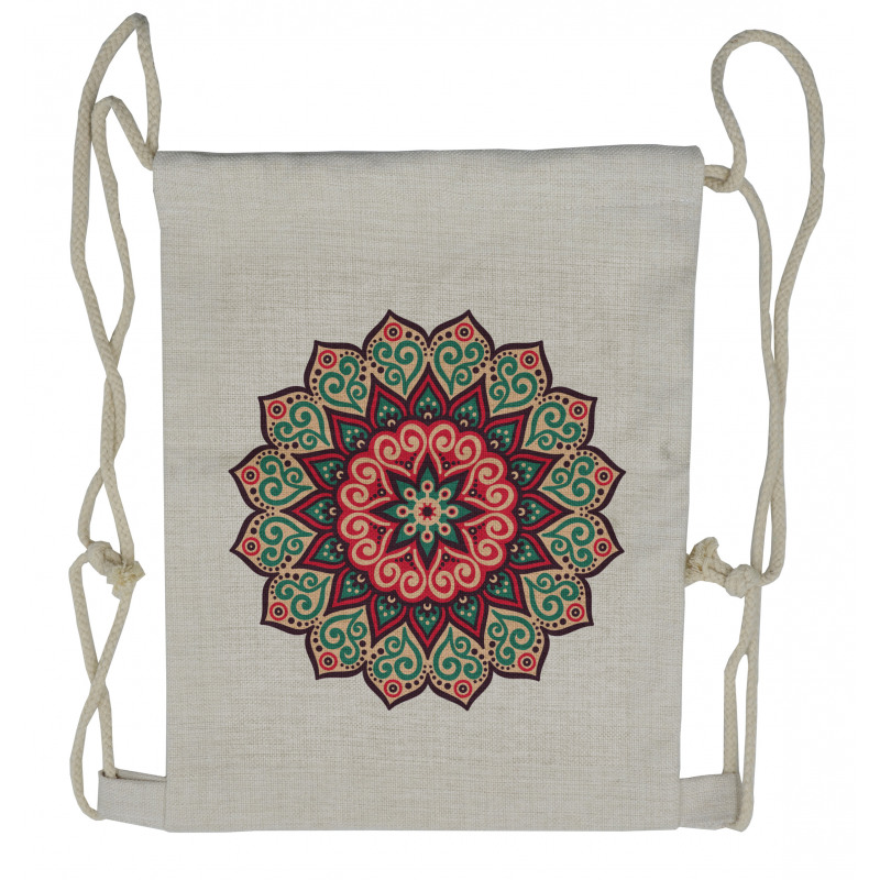 Retro Traditional Mandala Drawstring Backpack