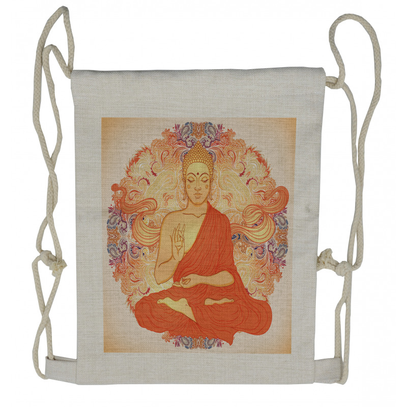 Oriental Calmness Figure Drawstring Backpack