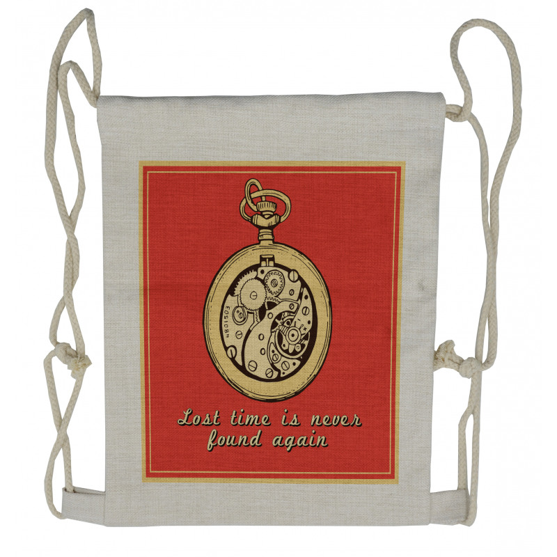 Saying About Time Vintage Drawstring Backpack