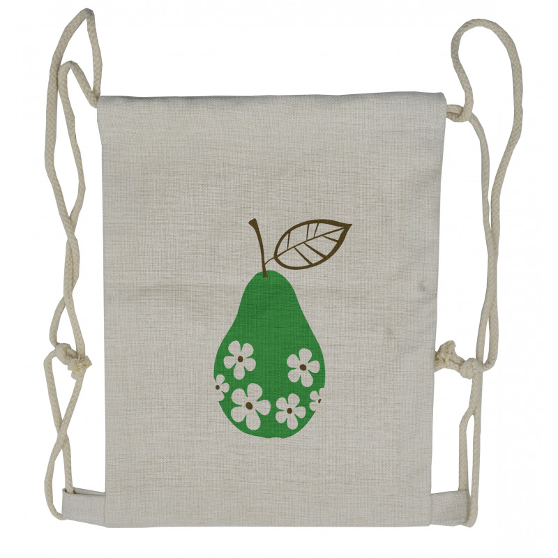 Fruit with Daisy Flower Blooms Drawstring Backpack