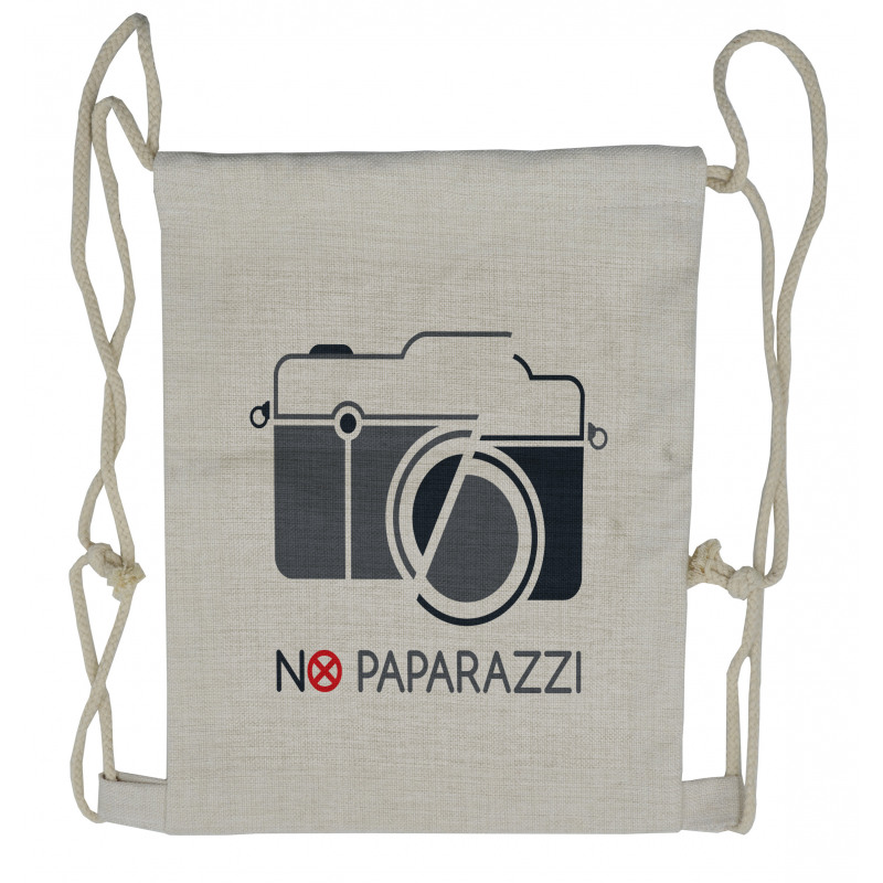 Camera with No Paparazzi Drawstring Backpack