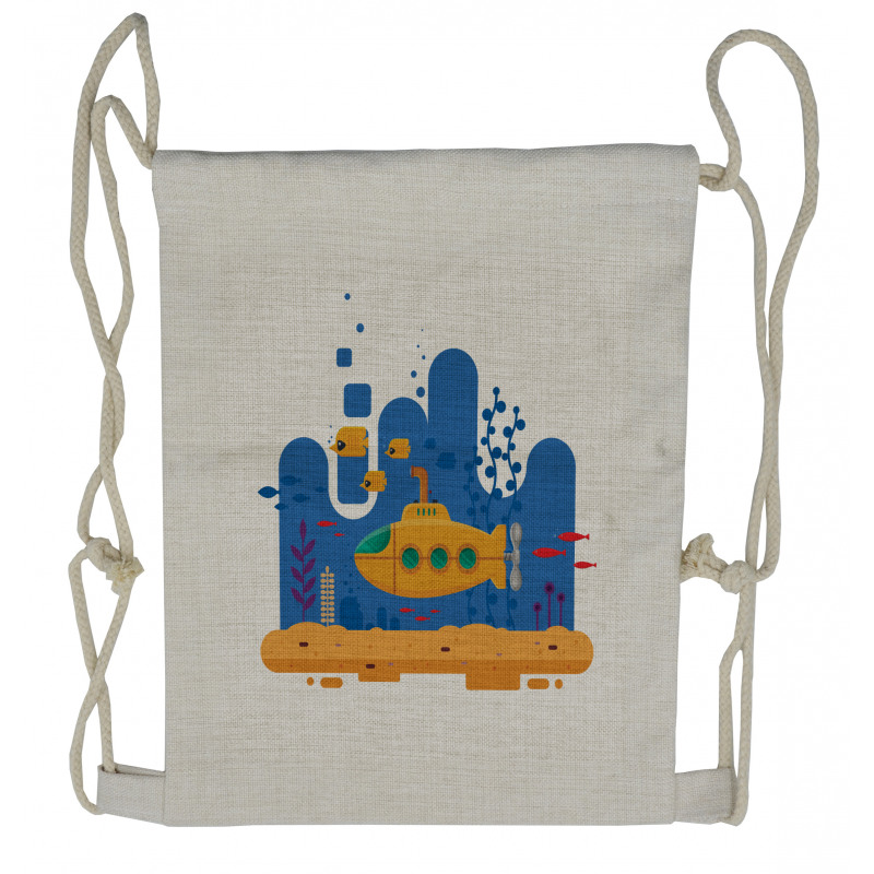 Periscope Fish and Reefs Drawstring Backpack