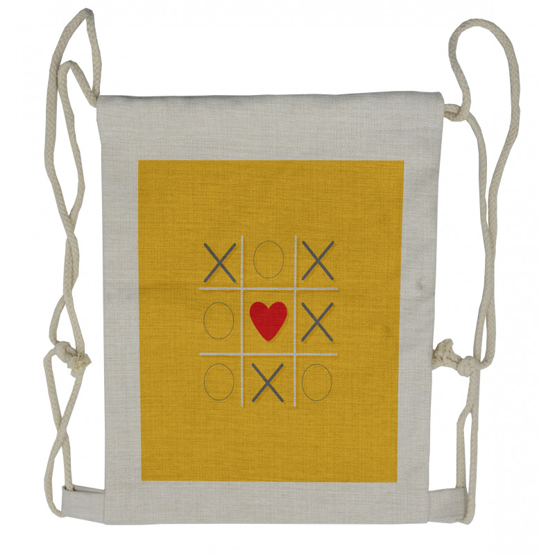 Tic Tac Toe Inspired Love Win Drawstring Backpack