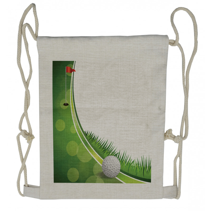 Tee Box with Flag Abstract Drawstring Backpack