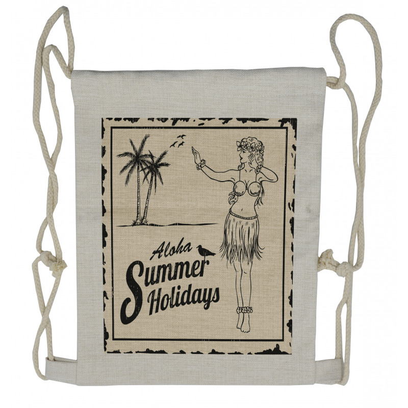 Aloha Summer Holidays Drawstring Backpack