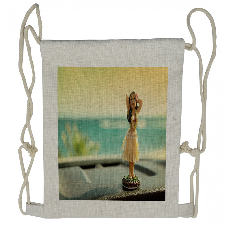 Dancer Doll in the Car Drawstring Backpack