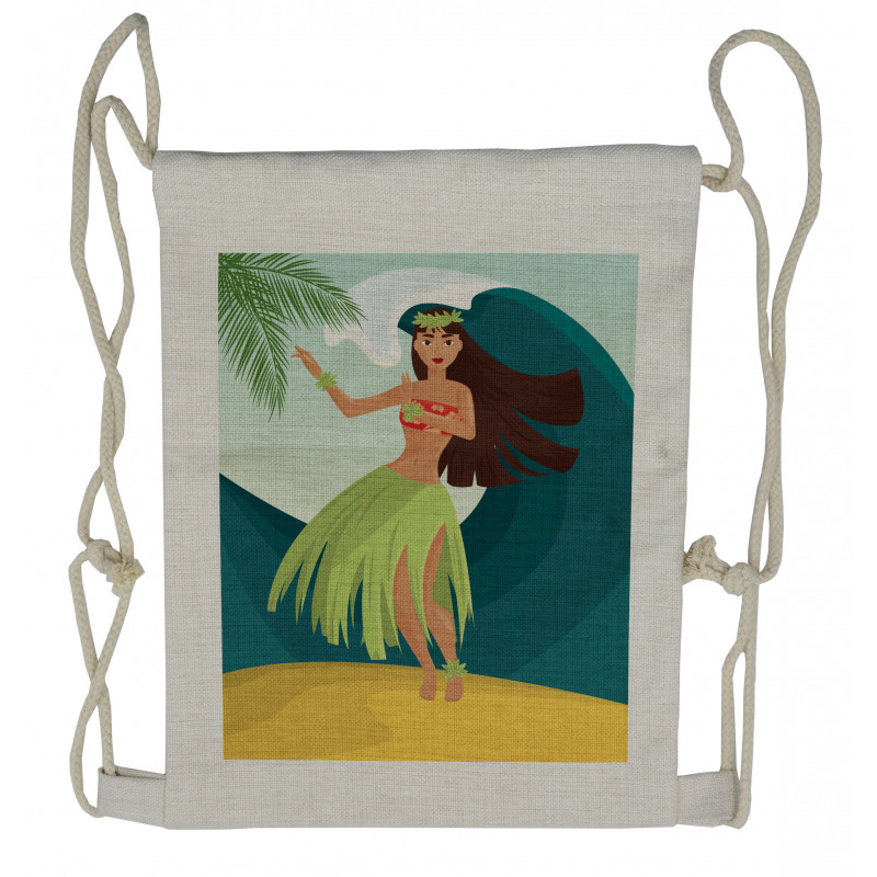 Aloha Palm Trees Summer Drawstring Backpack