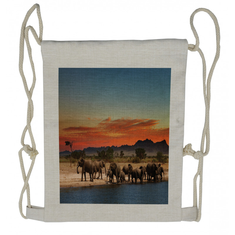 Safari Wildlife Drawstring Backpack