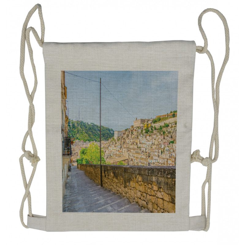 Stairway in Modica Drawstring Backpack