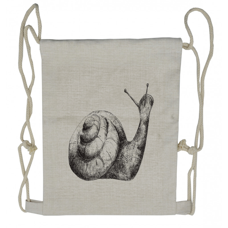 Hand Drawn Slug Sketch Design Drawstring Backpack