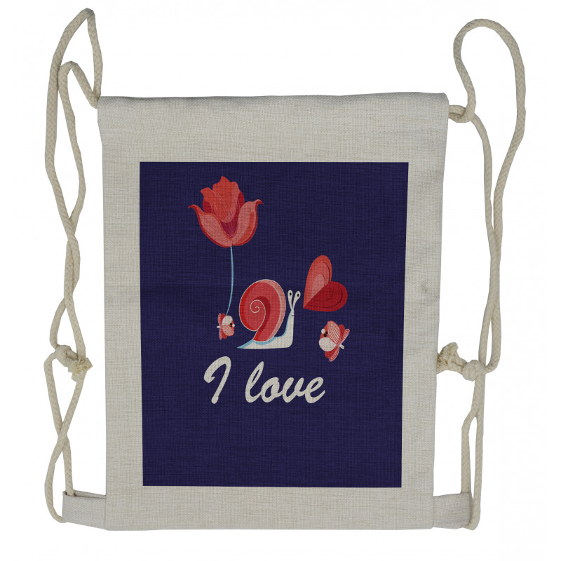 I Love You are My Home Theme Drawstring Backpack