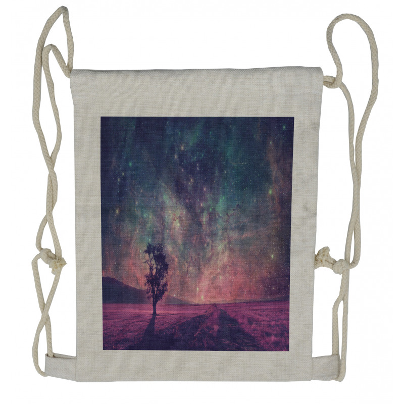 Lonely Tree View Drawstring Backpack