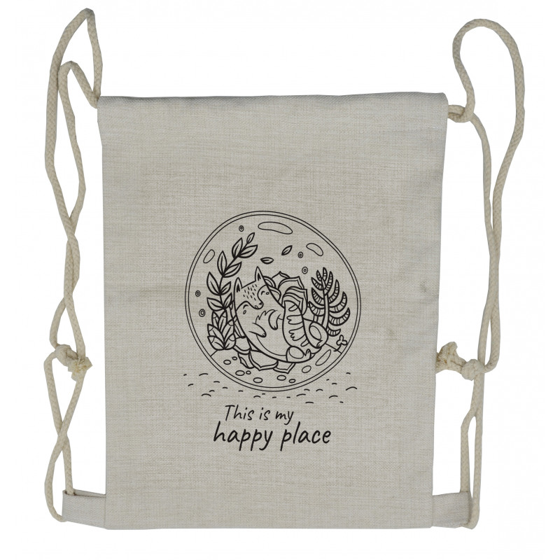 Positive Saying with Doodle Drawstring Backpack