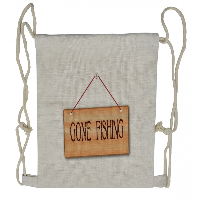 Hanged Signboard Image Drawstring Backpack