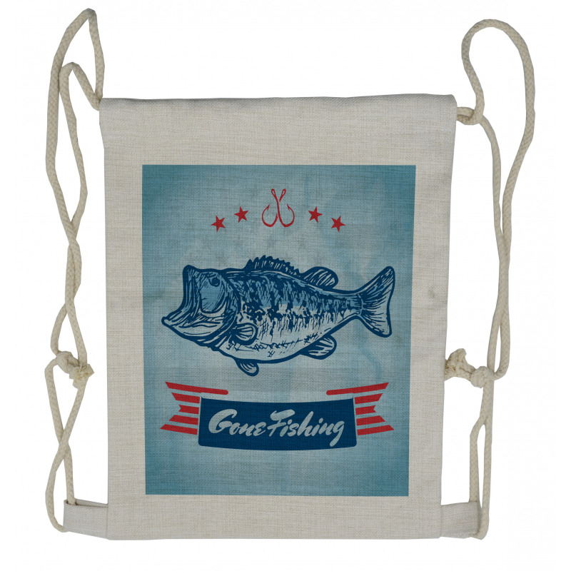 Throat Fish USA Flag Drawstring Backpack