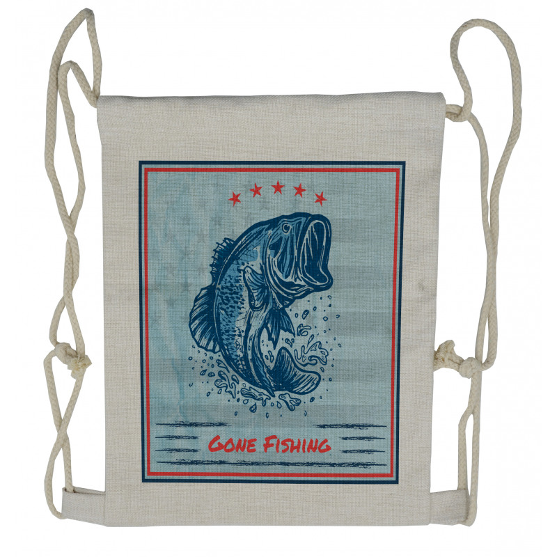 Vintage Trout Fish Drawstring Backpack