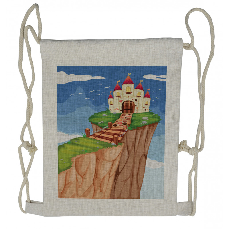 Colorful Castle Peak Edge Drawstring Backpack