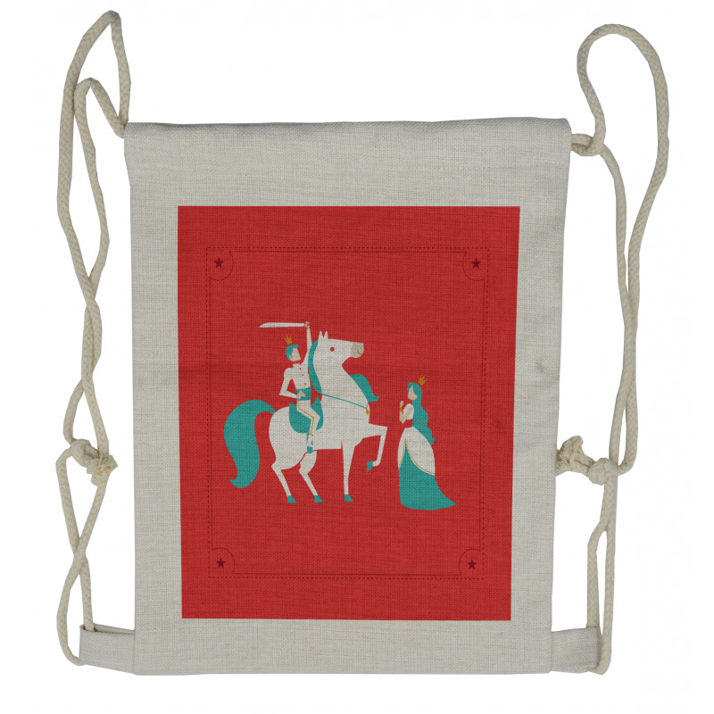 Princess Prince on Horse Drawstring Backpack