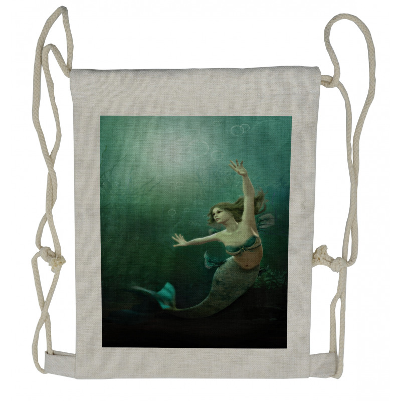 Mermaid Undersea Drawstring Backpack