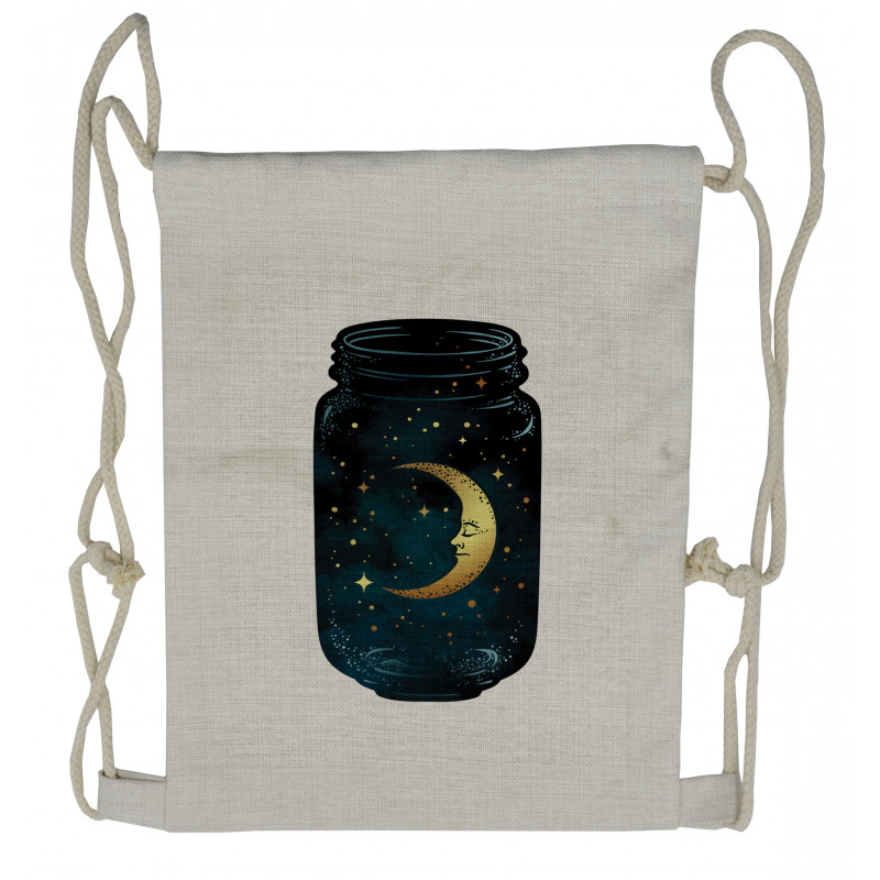 Crescent and Stars in Wish Jar Drawstring Backpack