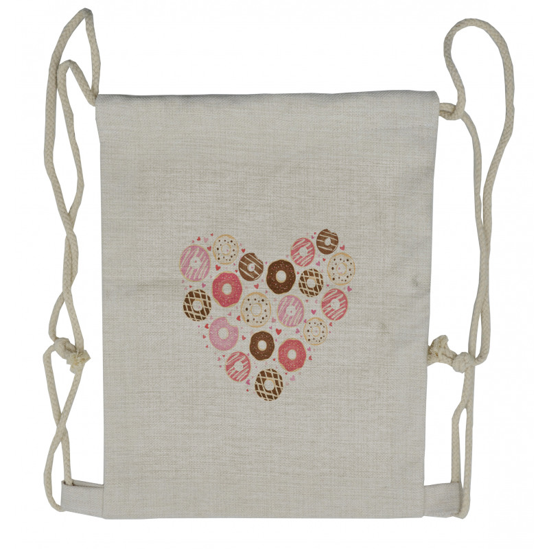 Dessert Theme Glazed Donuts Drawstring Backpack