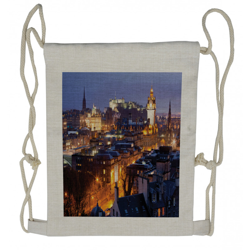 Edinburgh Skylines at Dusk Drawstring Backpack