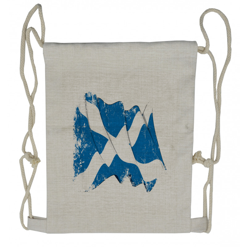 Waving Scotch Flag Emblem Drawstring Backpack