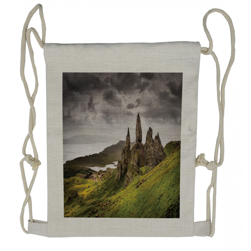 View of Rock Formation Drawstring Backpack