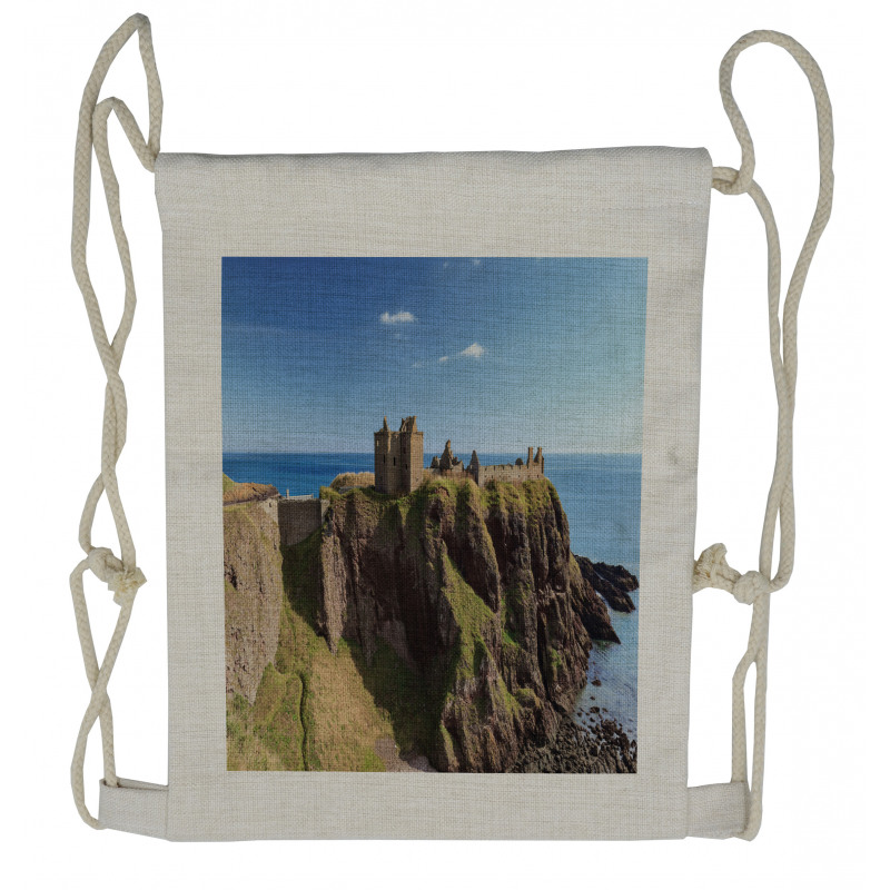 Dunnottar Castle Blue Sky Drawstring Backpack