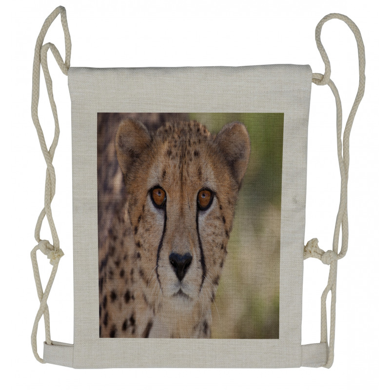 Close up Image of Cheetah Drawstring Backpack