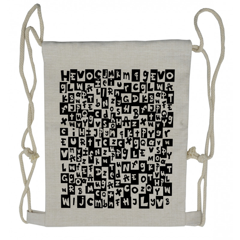 Funky Irregular Letters Drawstring Backpack