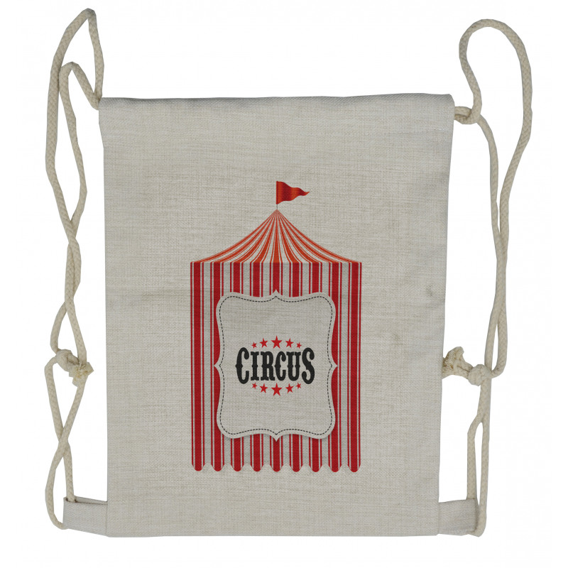 Circus Tent Flagpole Drawstring Backpack