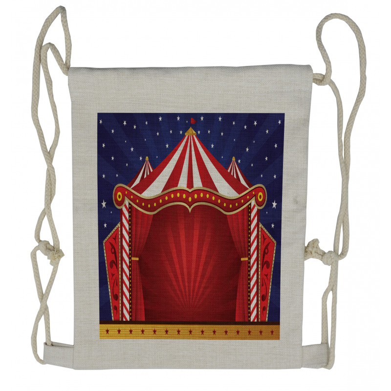 Canvas Circus Tent Drawstring Backpack