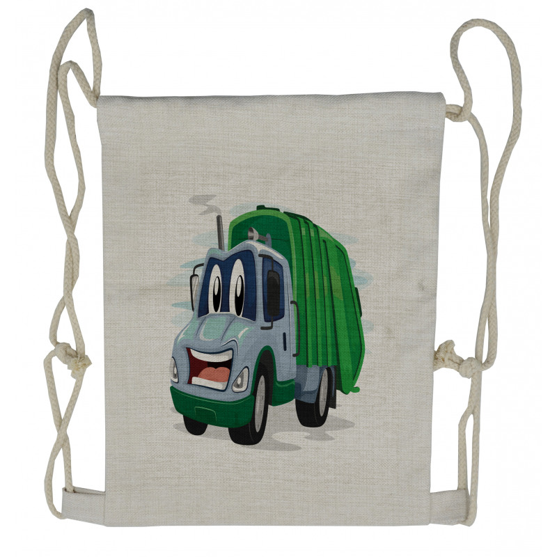 Funny Trash Truck Drawstring Backpack