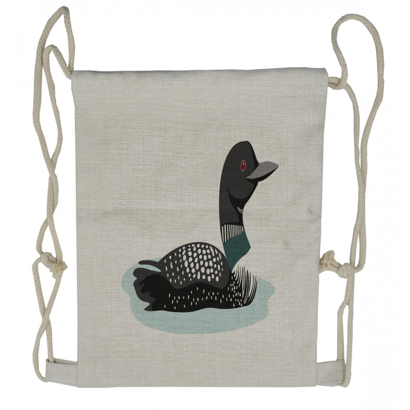 Digitally Generated Loon Drawstring Backpack