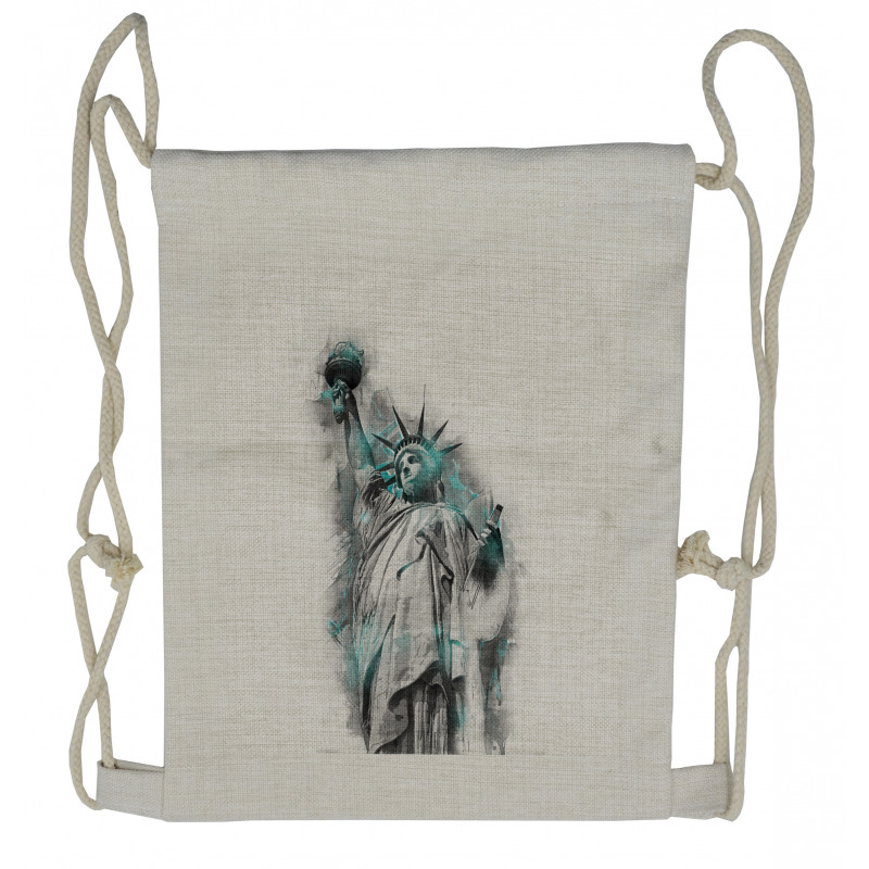 Lady Liberty Geometric Art Drawstring Backpack