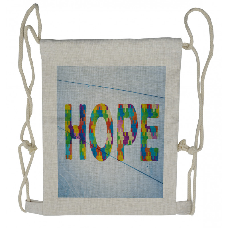 Message of Hope Calligraphy Drawstring Backpack